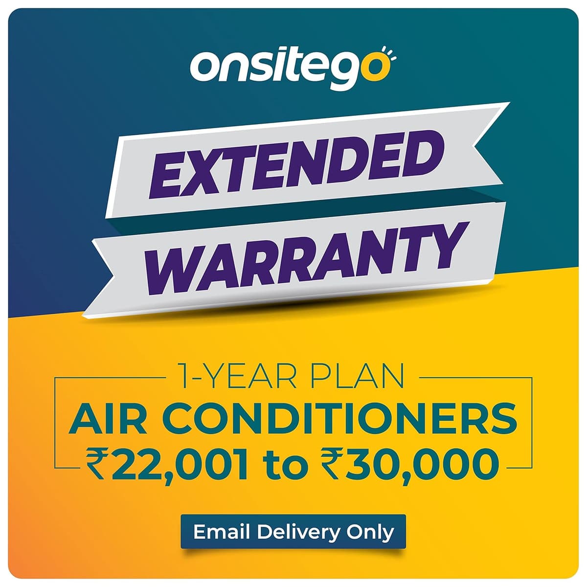 OnsiteGo 1 Year Extended Warranty for Air Conditioners (Rs. 22,001 to 30,000) for B2B (Email Delivery)