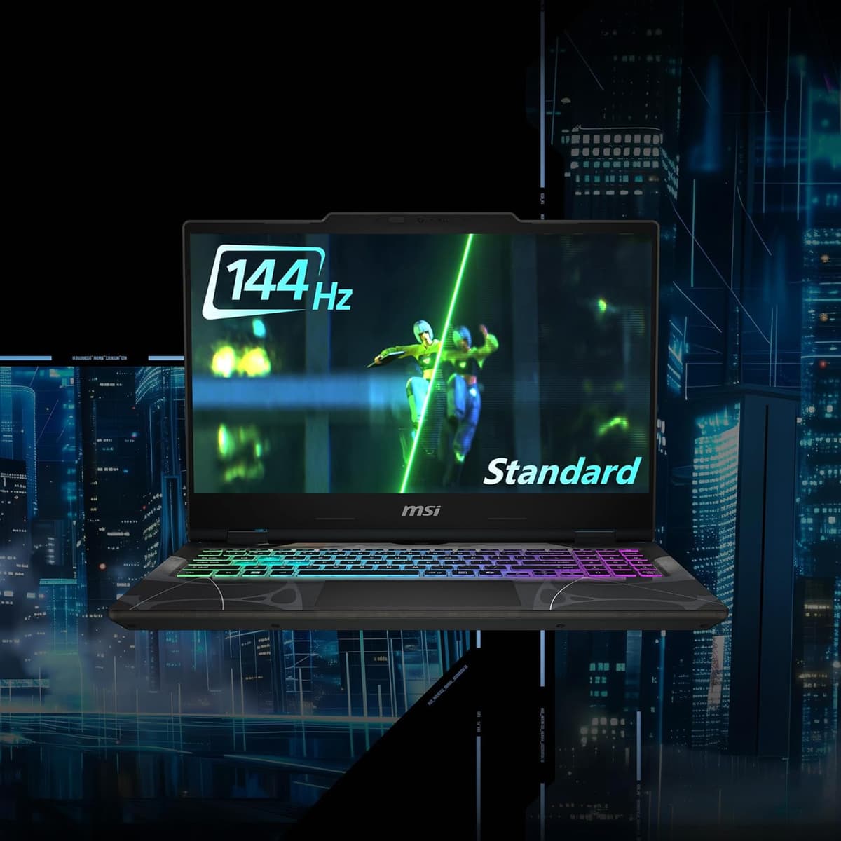 MSI Cyborg 15, Intel Series 2 Core 5 210H, 40cm FHD 144Hz Gaming Laptop (16GB/512GB NVMe SSD/Windows 11 Home/NVIDIA GeForce RTX 5050, GDDR7 8GB/Translucent Black/2.1Kg) B2RWEKG-217IN