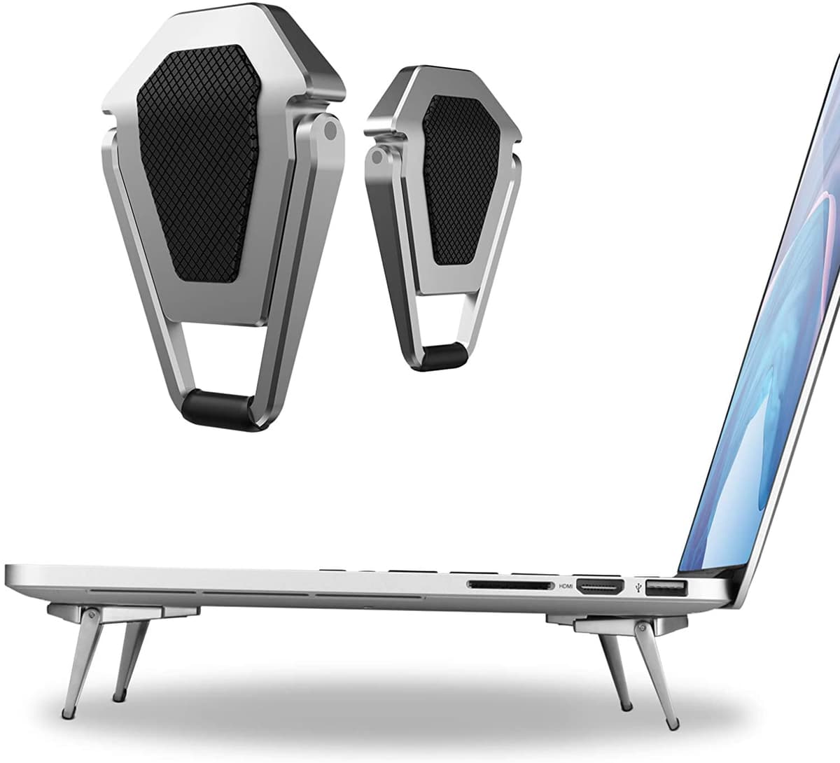 BKN® Mini Premium Metal Folding Portable Laptop Stand Non-Slip Base Tabletop Risers for 10-17 Inch Laptop & Keyboard & Tablet (Pack of 2pcs)