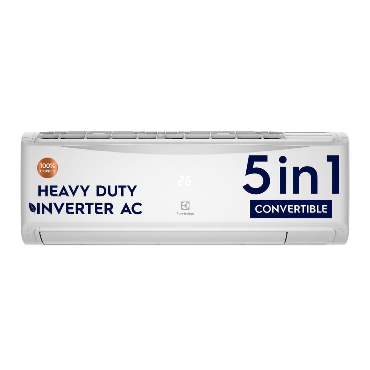 Electrolux 1 Ton 5 Star Convertible Inverter Split Air Conditioner (AC), Copper, PM2.5 Filter & Plasma, 360° Cooling, I-Feel Tech, Anti-Corrosion & R32, White & Chrome, UltimateHome 500, ESV125C3HA