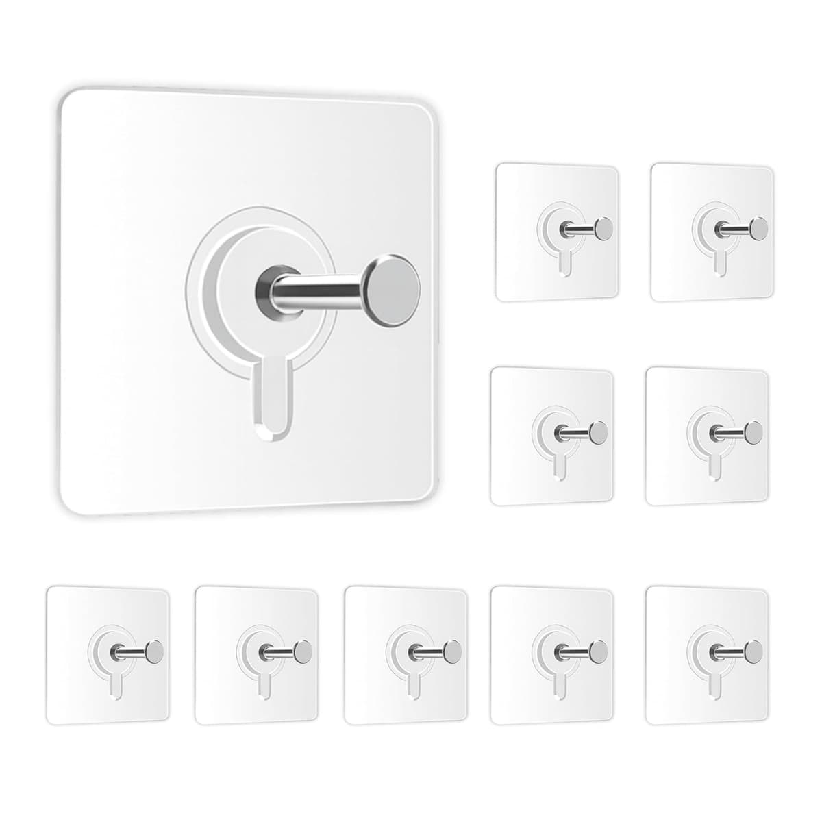 Zulaxy Photo Frame Hooks 10 Pack Transparent No-Drill Wall Hooks