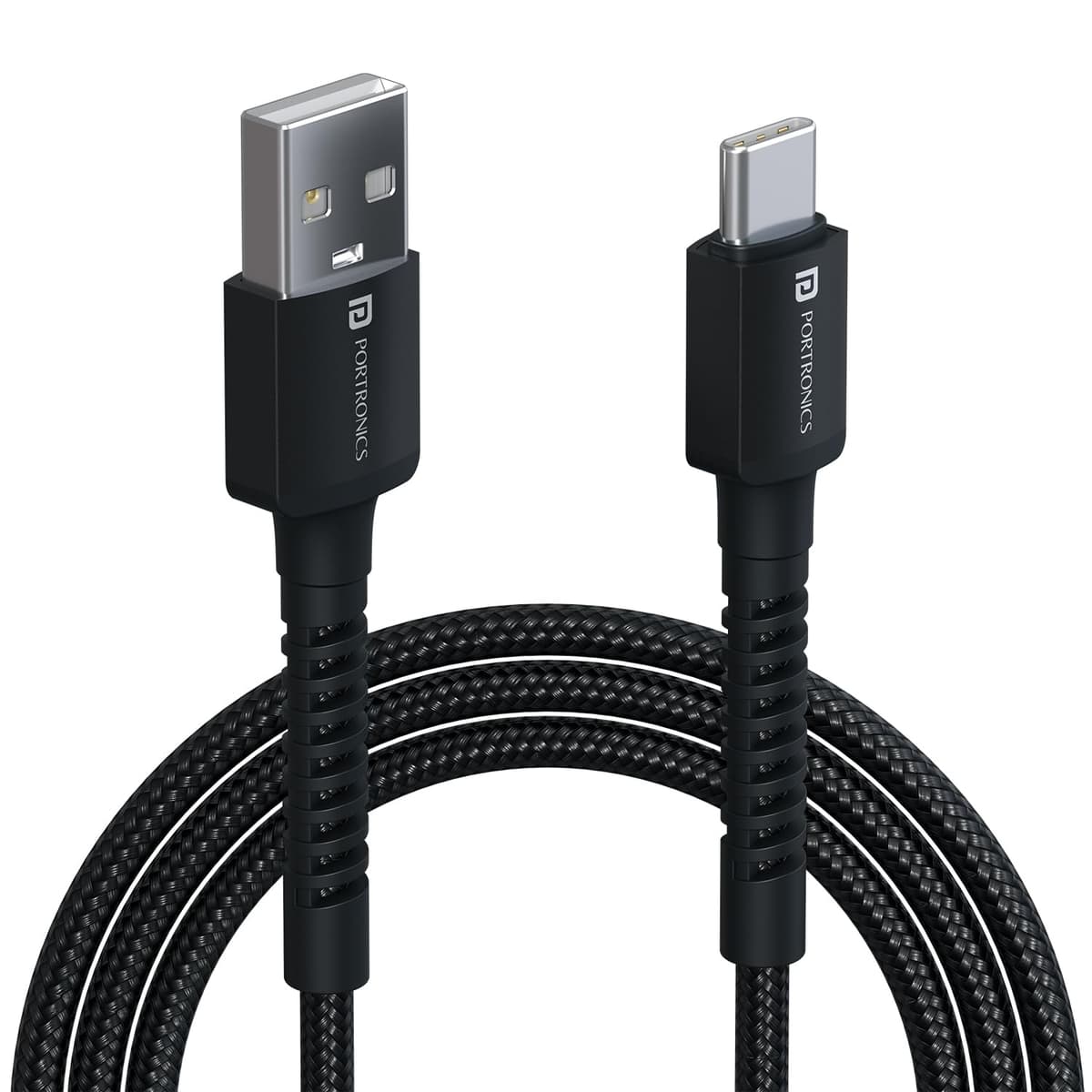 Portronics Konnect X USB To Type C Cable 1M 3A Black