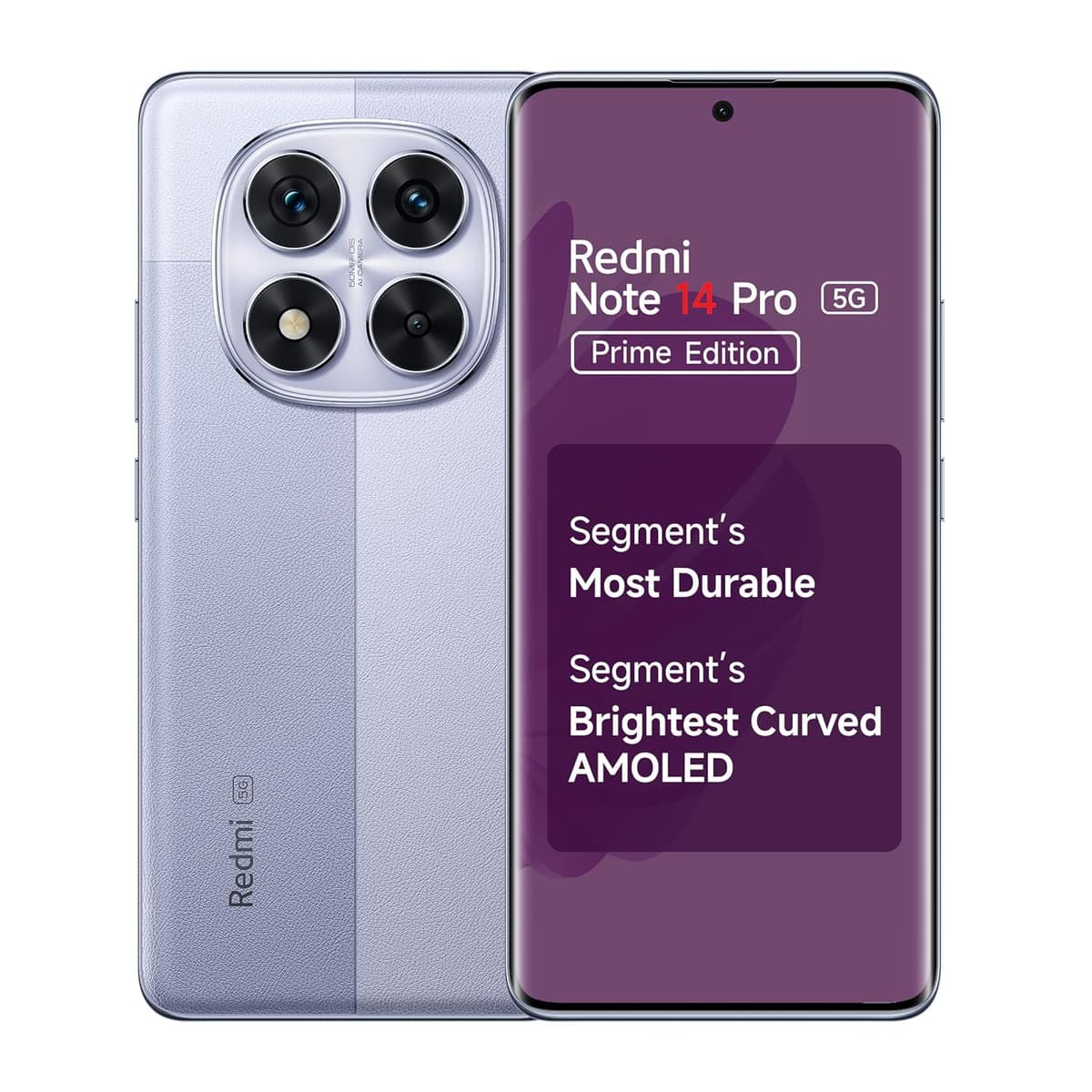 Redmi Note 14 Pro 5G Prime Edition (Phantom Purple, 8GB RAM, 256GB Storage) | 50 MP Sony Camera Setup | Corning Gorilla Glass Victus 2 | 1.5K 3D Curved AMOLED | Mediatek Dimensity 7300- Ultra