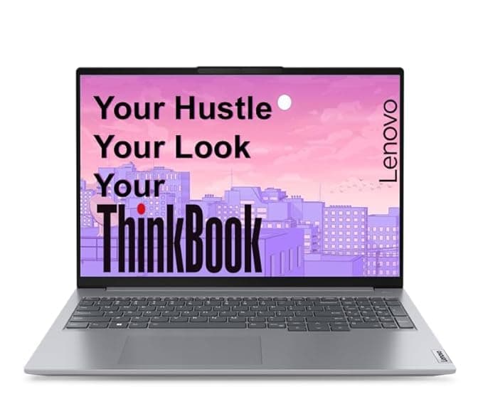 Lenovo ThinkBook 16, AMD Ryzen 5 7535HS, 16GB RAM, 512GB SSD, WUXGA IPS 16", Windows 11 Home, Office 2024, 1.7kg, 21MWA0BSIN, Backlit Keyboard, Fingerprint, 300 Nits, 1Y Warranty, Aluminium Top Laptop