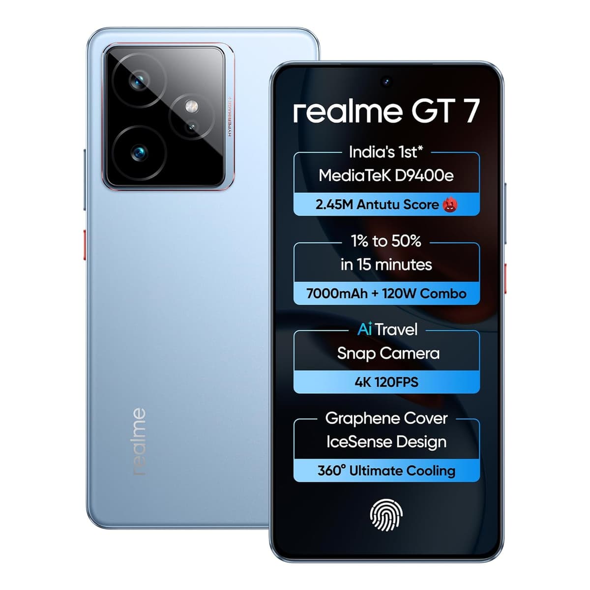 Realme GT 7 IceSense Blue 12GB 512GB Dimensity 9400e