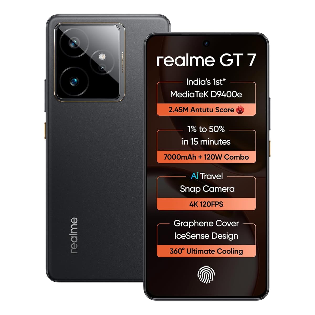 Realme GT 7 12GB 512GB IceSense Black Dimensity 9400e