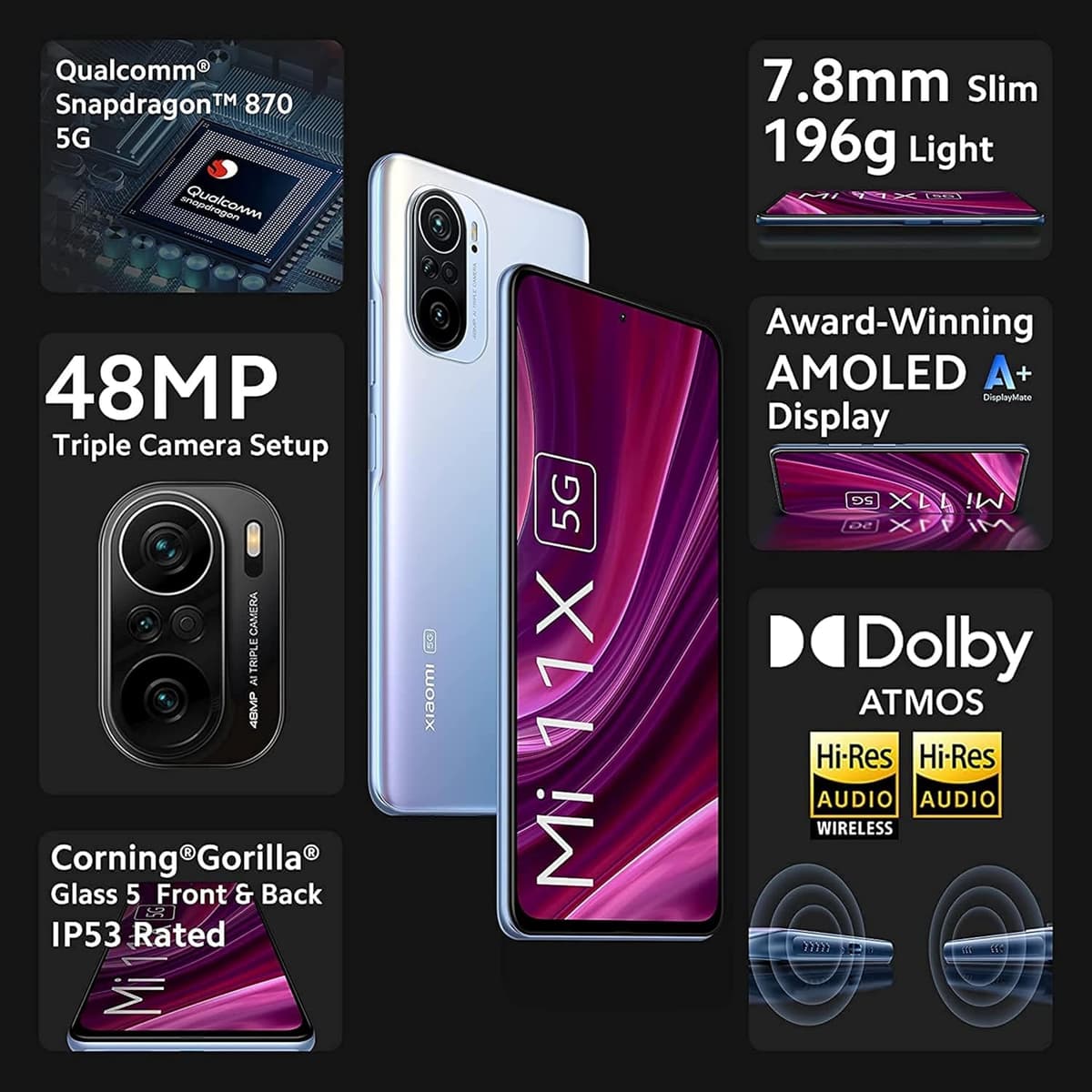 Redmi Mi 11X 5G 128GB Celestial Silver
