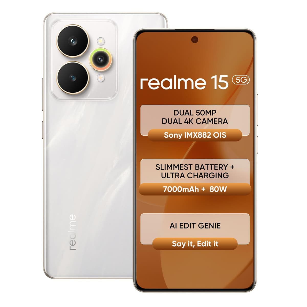Realme 15 5G 256GB Silver Smartphone