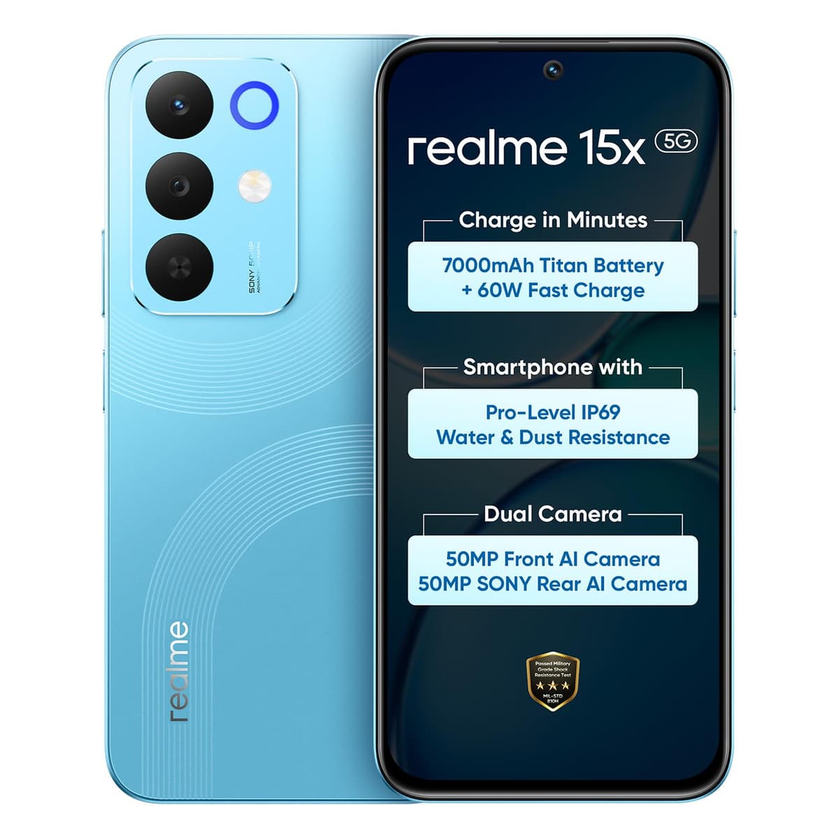 Realme 15X 5G 128GB Aqua Blue Smartphone