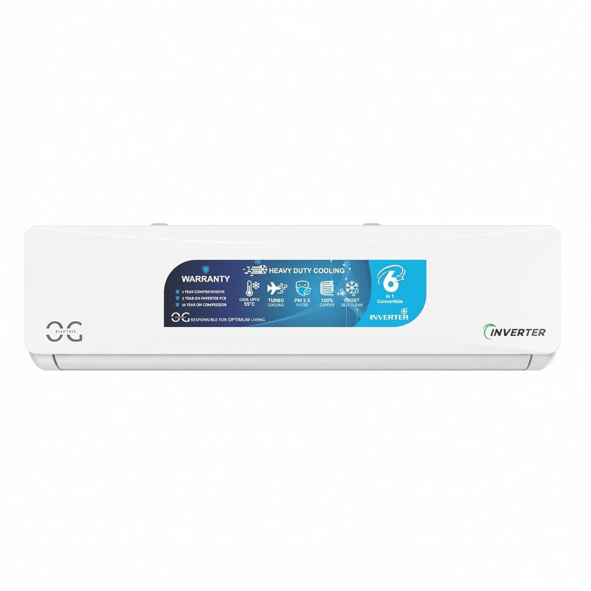 2.0 ton 3 Star, Inverter Split AC (Copper, 6-in-1 Adjustable Mode, Anti-dust Filter, ASG243IOG, White)