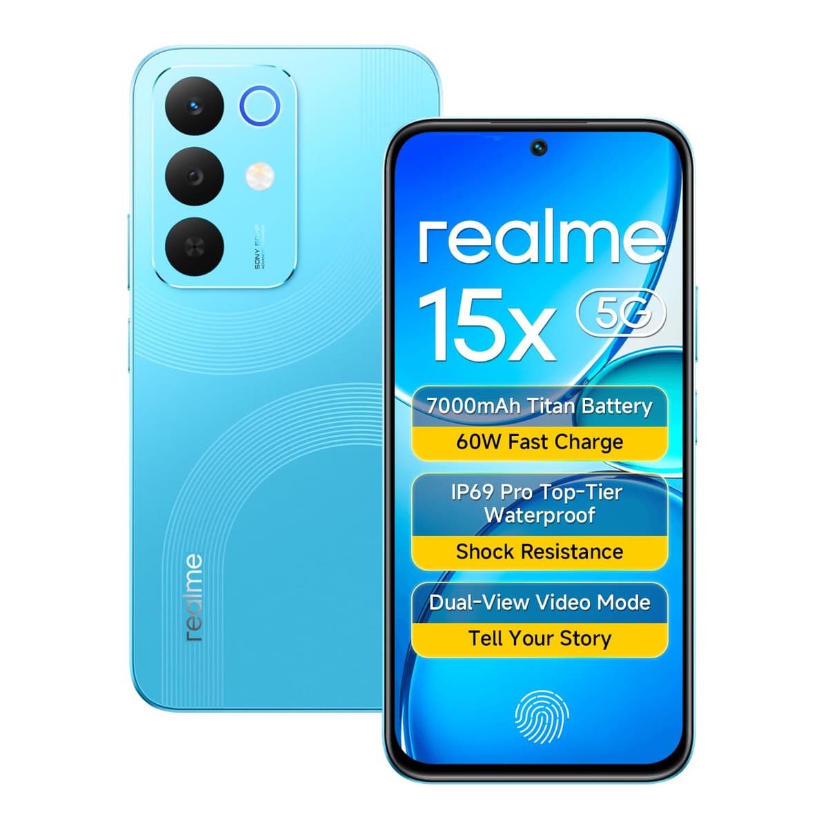 Realme 15X 5G Smartphone 6GB RAM 128GB Aqua Blue