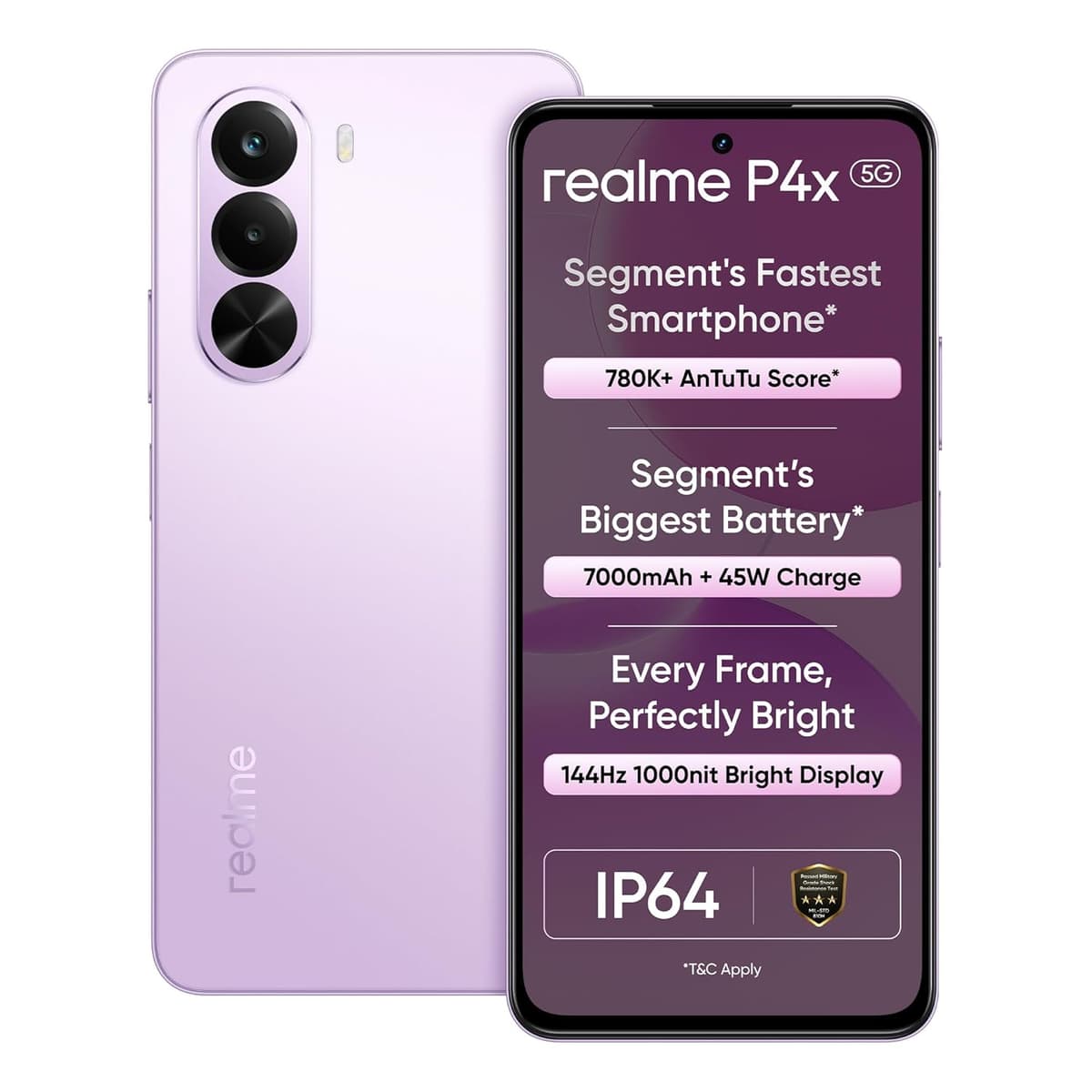 Realme P4X 128GB 6GB RAM 5G Smartphone Elegant Pink