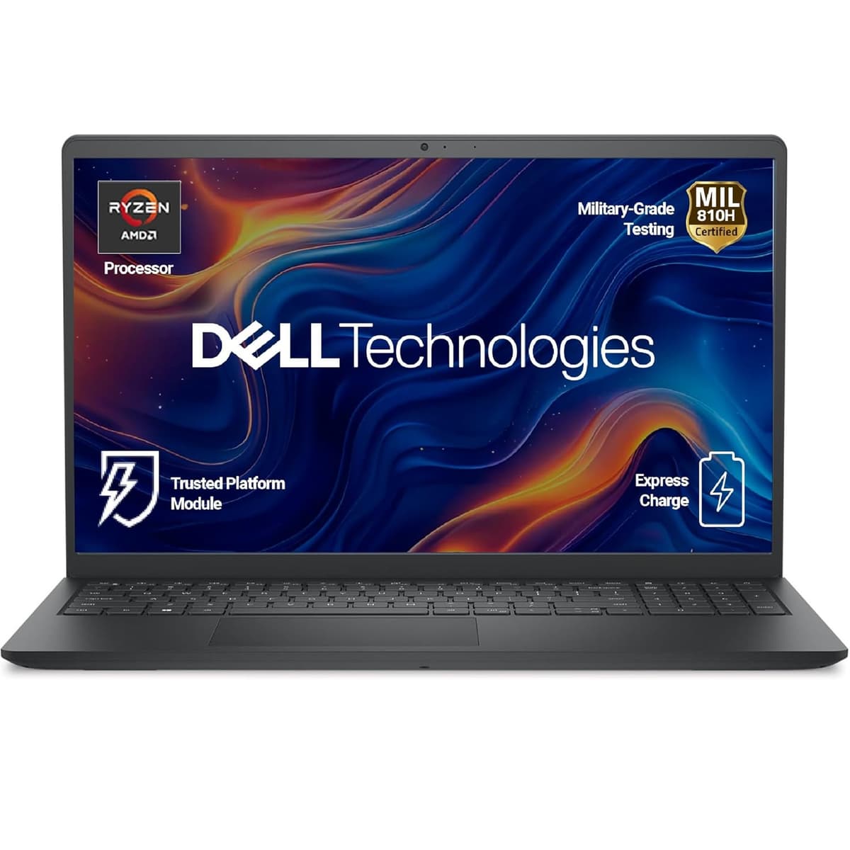 Dell 15, R5-7520U Processor, 8GB LPDDR5 RAM, 512GB SSD, FHD 15.6"/39.62 cm Display, Windows 11 Home, Carbon Black, 1.63kg, Standard Keyboard, 15 Month McAfee, Thin & Light Laptop
