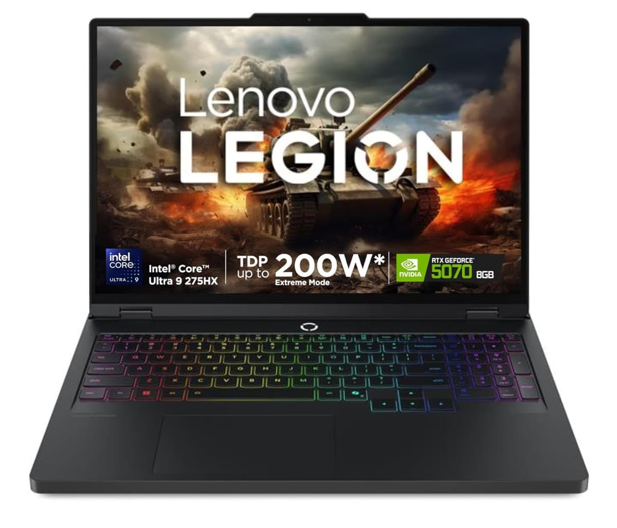 Lenovo Legion Pro 5 2025 Intel Core Ultra 9 275HX | NVIDIA RTX 5070 8GB (32GB RAM/1TB SSD/WQXGA OLED/165Hz/16 (40.6cm)/Windows 11/Office 2024+AI Now/Black/2.4Kg), 83F3007BIN AI Powered Gaming Laptop