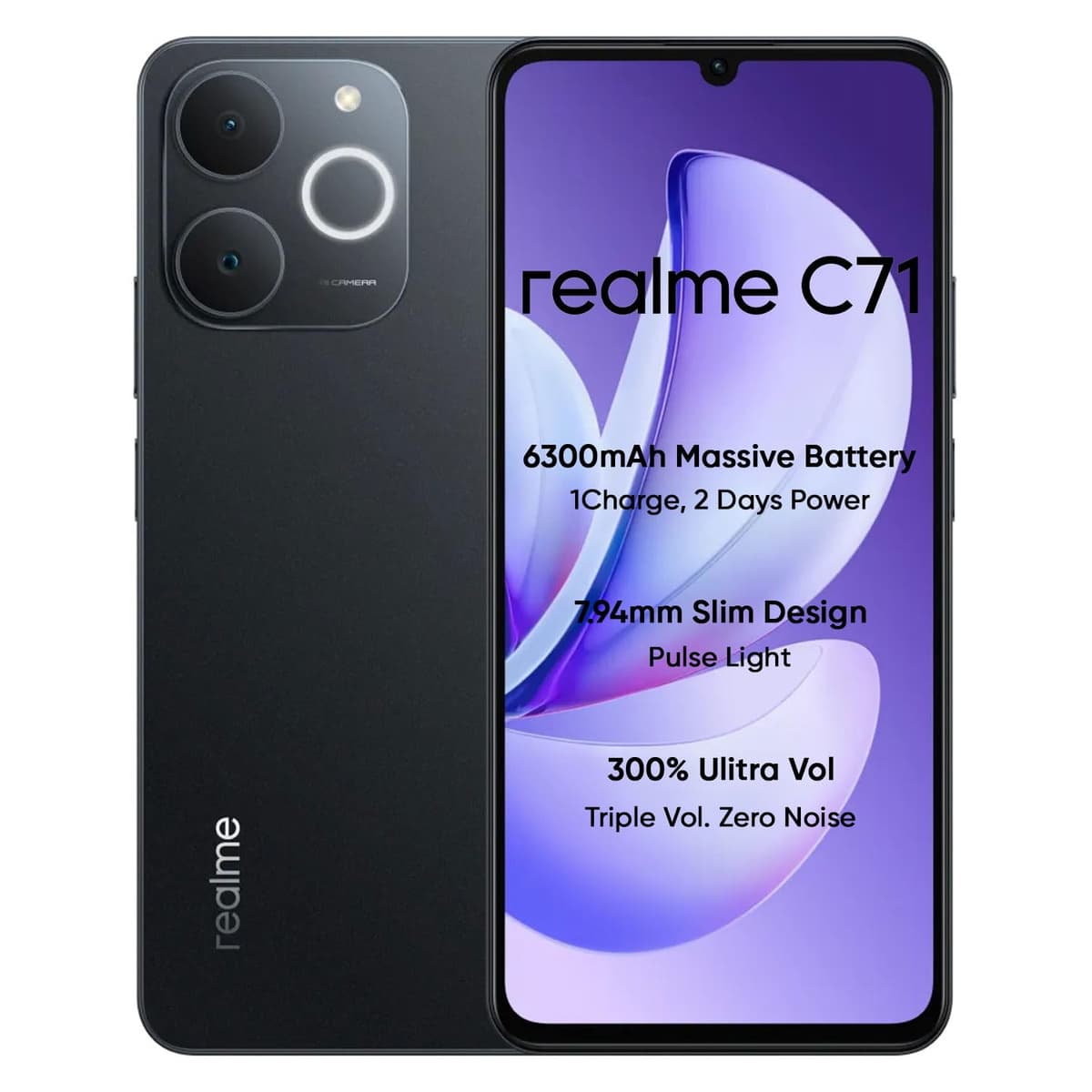 Realme C71 4G 6GB+128GB Obsidian Black 90Hz Display