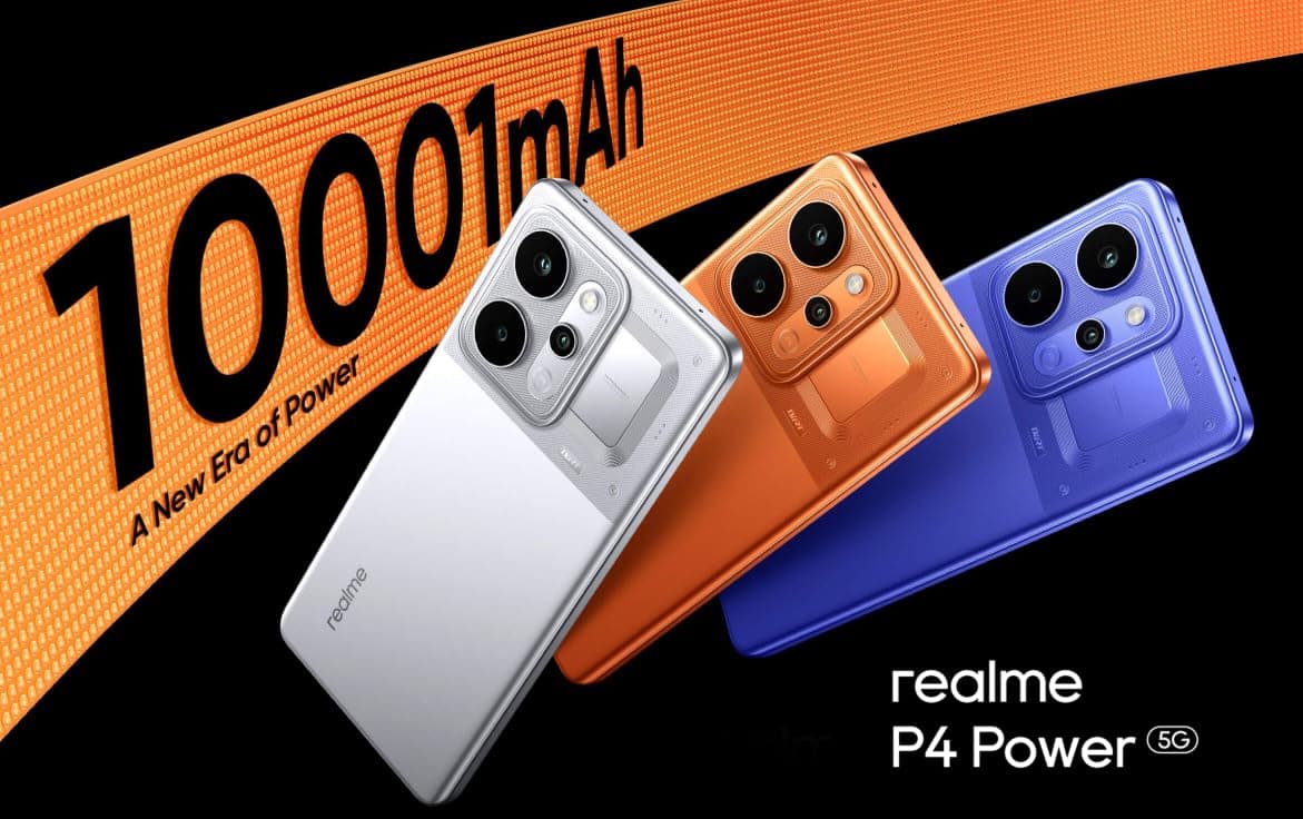 realme P4 Power 5G Smartphone, Trans Silver, 8GB RAM, 256GB Storage, 10001mAh Battery, 6.8 Inch Display, Triple Camera