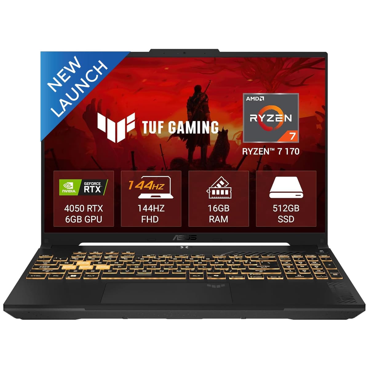 ASUS TUF A16 (2026), AMD Ryzen 7 170 Processor,RTX 4050-6GB, 16GB RAM, 512GB SSD, FHD+, 16"(40 cm), Windows 11 Home, M365 Basic(1 Year)* Office 2024, Mecha Gray, 2.2 Kg, FA607NUQ-RL047WS,Gaming Laptop