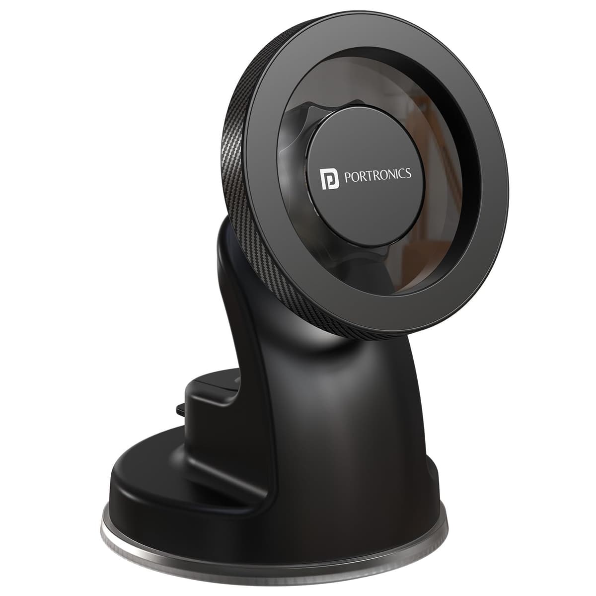 Portronics Clamp M4 Prime Magnetic Car Phone Mount Black