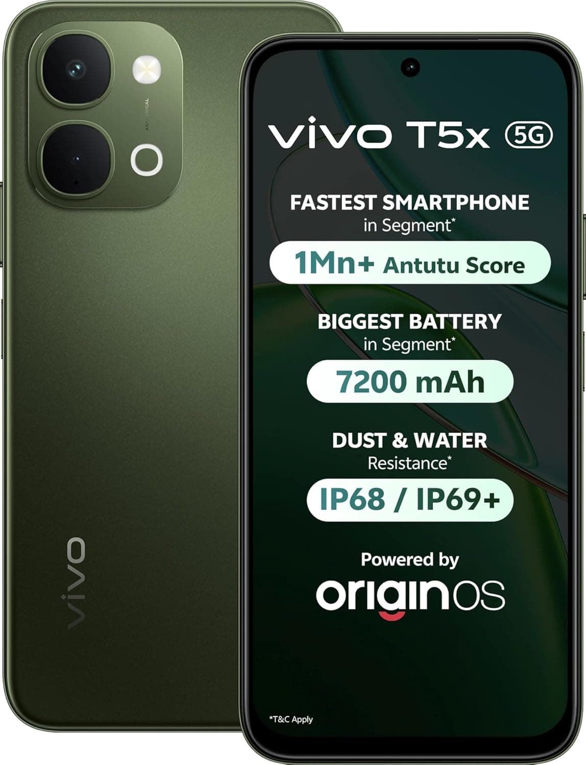 Vivo T5X 5G 8GB 256GB Cyber Green Smartphone