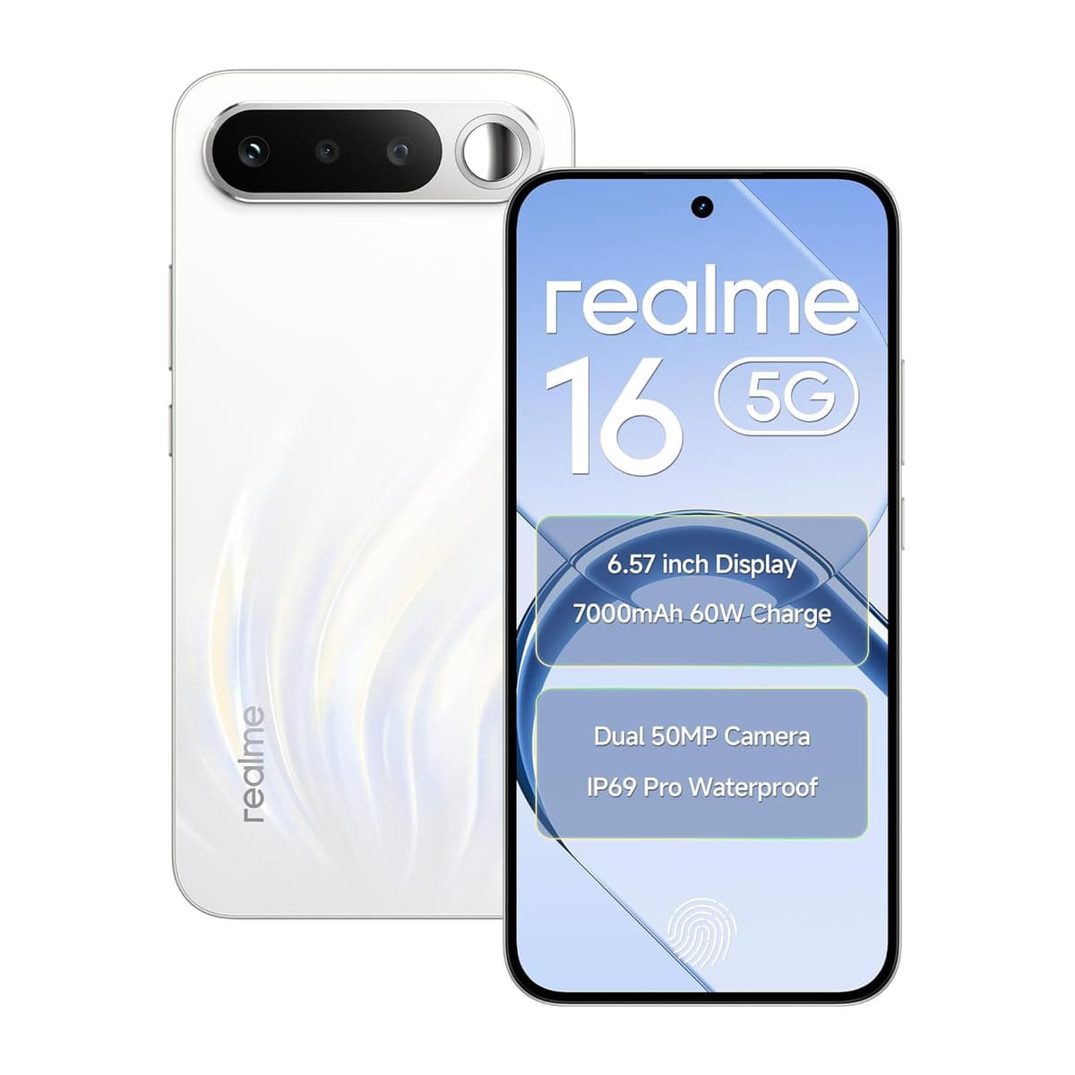 Realme 16 5G Smartphone 8GB RAM 256GB ROM IP69 Air White