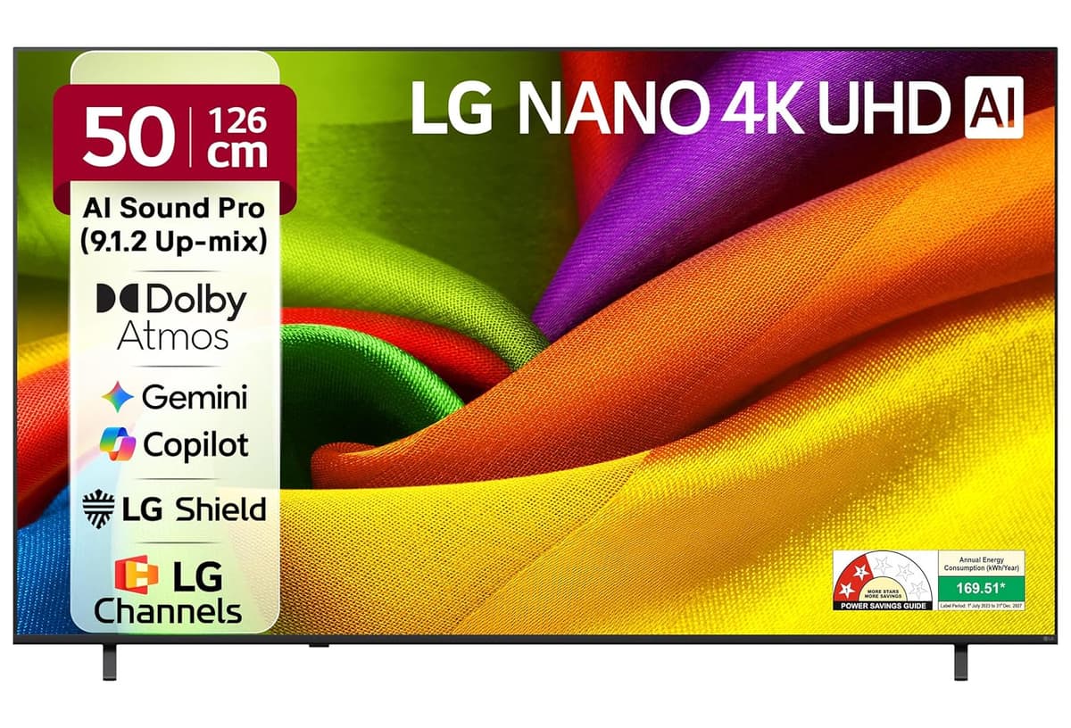 LG 126 cms (50 inches) NU87 AI Series Nano 4K Ultra HD Smart webOS VA LED TV 50NU870BPLA