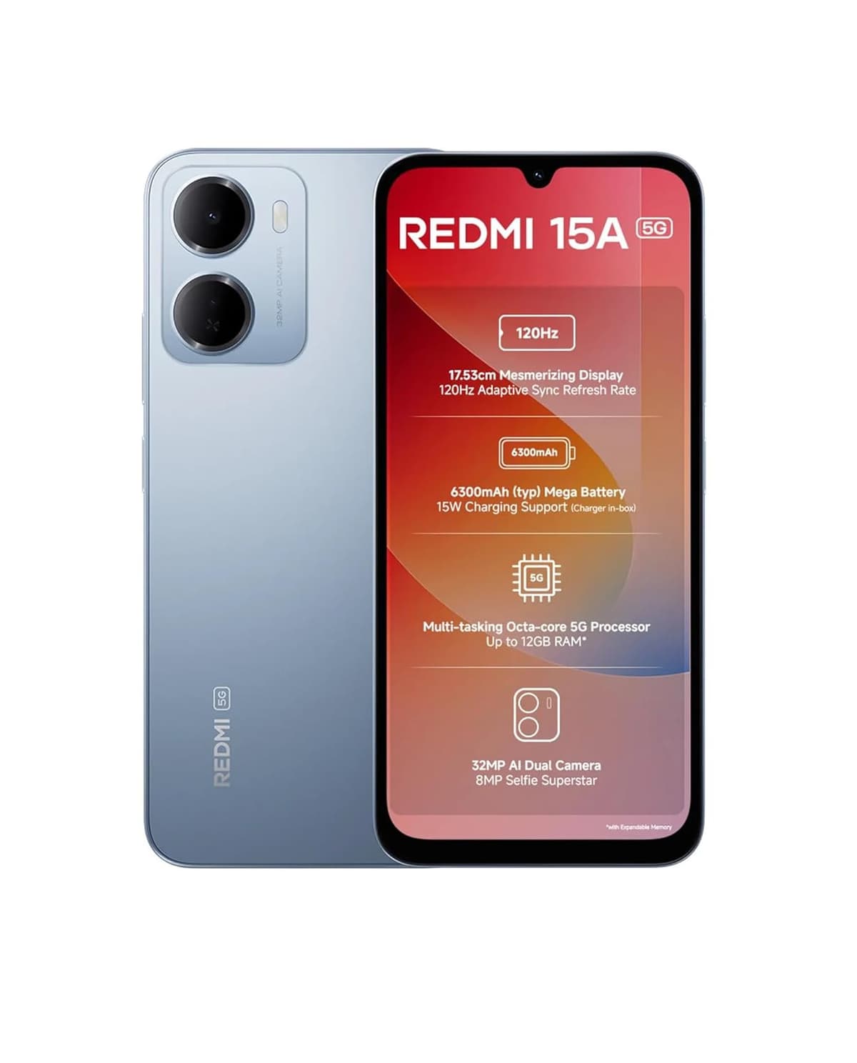Redmi 15A 5G Awesome Blue 6GB RAM 128GB ROM