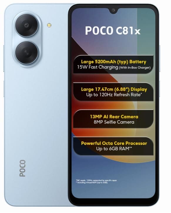 POCO C81X, Ice Blue (3GB, 64GB)