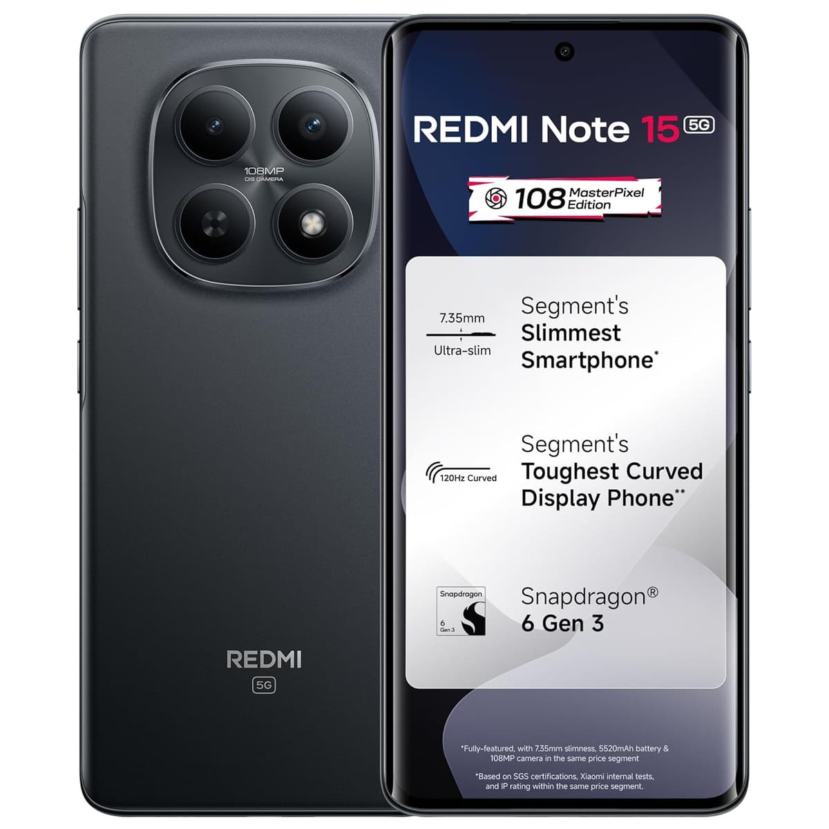 Redmi Note 15 5G Black 8GB 256GB Snapdragon 6 Gen 3